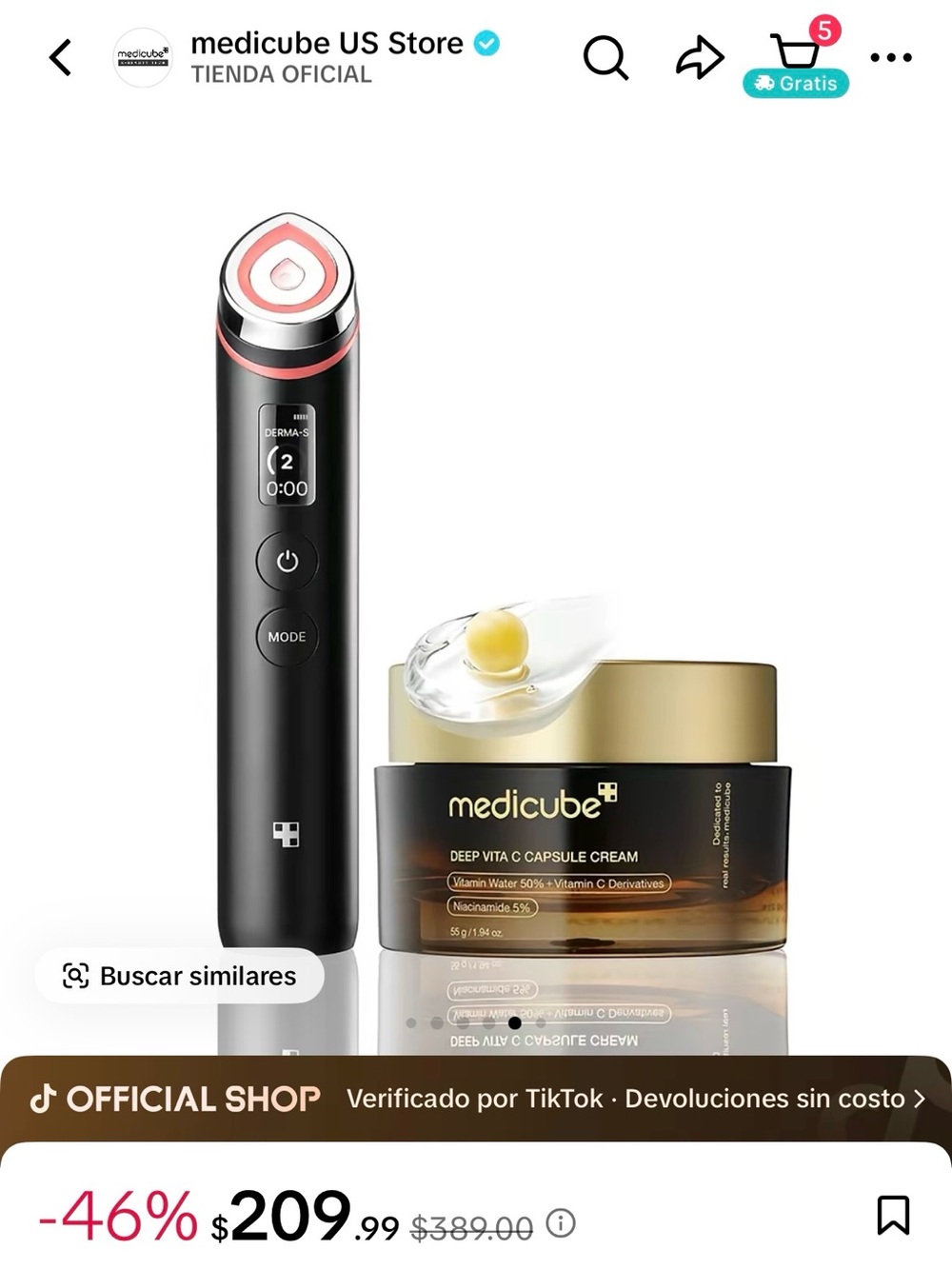 medicube Deep Vita C Capsule Cream Set — Black & Gold